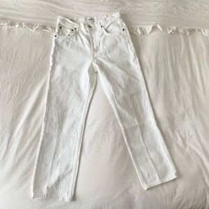 Agolde White Ripley Straight Leg Jeans 26